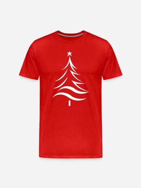 Christmas Tree Silhouette Style - Men's Premium Organic T-Shirt - red