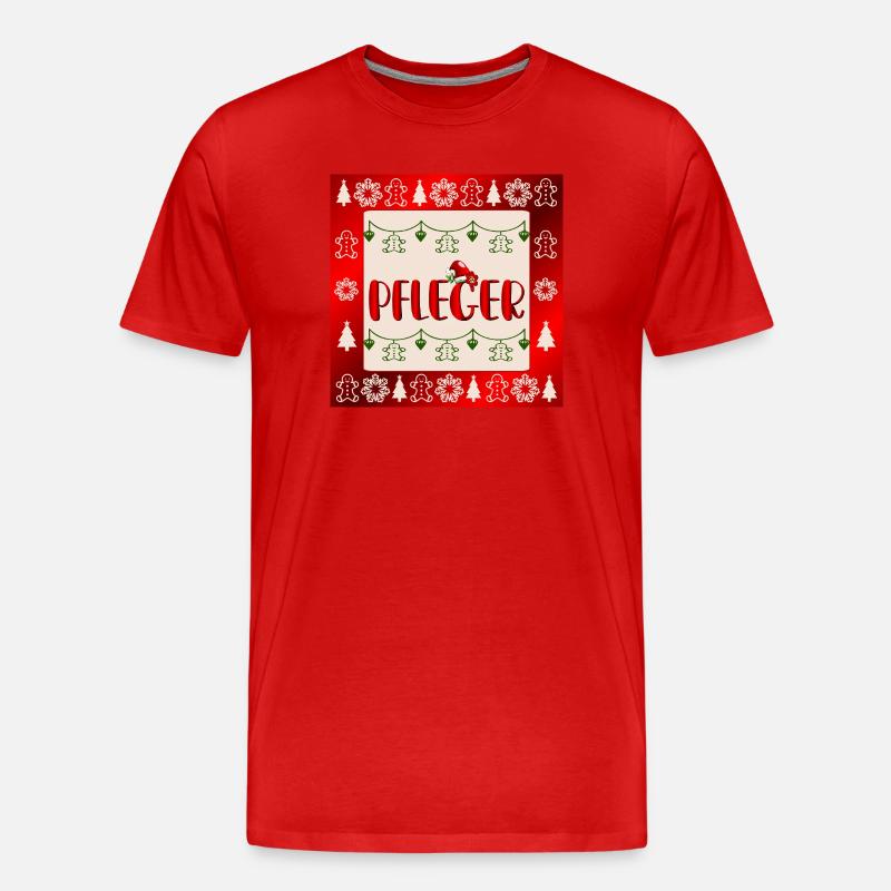 Pflege Pflegefachkräfte Weihnachten Pfleger - Männer Premium Bio T-Shirt - Rot