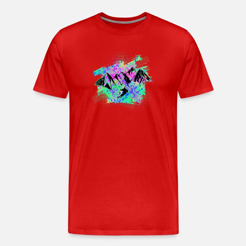 skifahren - Männer Premium Bio T-Shirt - Rot