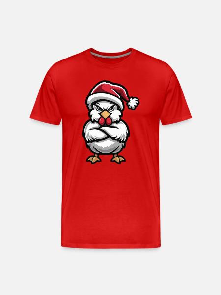 Chicken Christmas - Men's Premium Organic T-Shirt - red