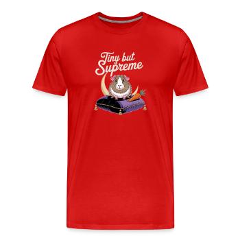 Minuscule mais cochon d’Inde - T-shirt bio Premium Homme - rouge - Devant - Damien (186cm)