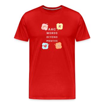 AAC Communication SLP Langue des signes - T-shirt bio Premium Homme - rouge - Devant - Damien (186cm)