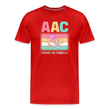 AAC Communication SLP Langue des signes - T-shirt bio Premium Homme - rouge - Devant - Damien (186cm)