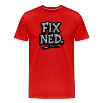 Fix Ned – Dicton dialectal viennois d’Autriche - T-shirt bio Premium Homme - rouge - Devant - Damien (186cm)