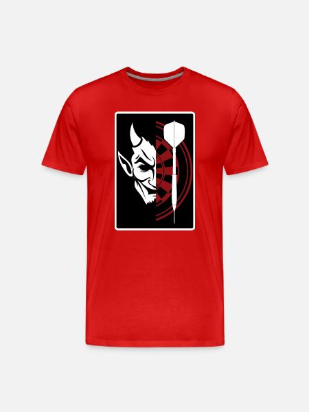 Darts, Bullseye, Dartboard and devil. - Men's Premium Organic T-Shirt - red