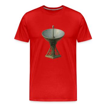 Antenne parabolique rétro motif vintage - T-shirt bio Premium Homme - rouge - Devant - Damien (186cm)