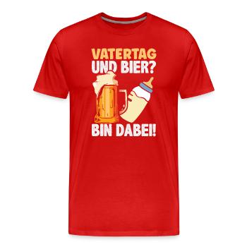 Funny Father's Day Gift Dad Beer - Men's Premium Organic T-Shirt - red - Front - Damien (186cm)