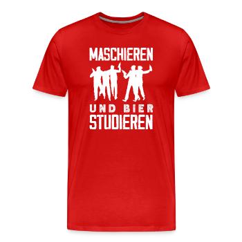 Lustiges Vatertag Geschenk Papa Bier - Männer Premium Bio T-Shirt - Rot - Vorne - Damien (186cm)