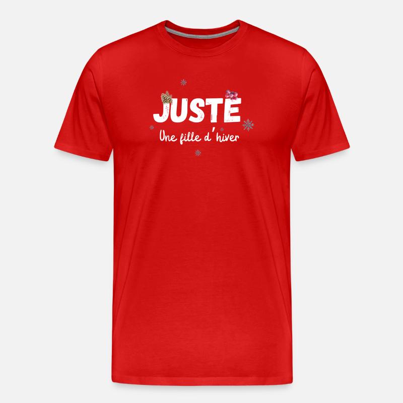 Nur ein Wintermädchen-Geschenk - Männer Premium Bio T-Shirt - Rot