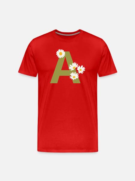 Letter to Green Daisies - Men's Premium Organic T-Shirt - red