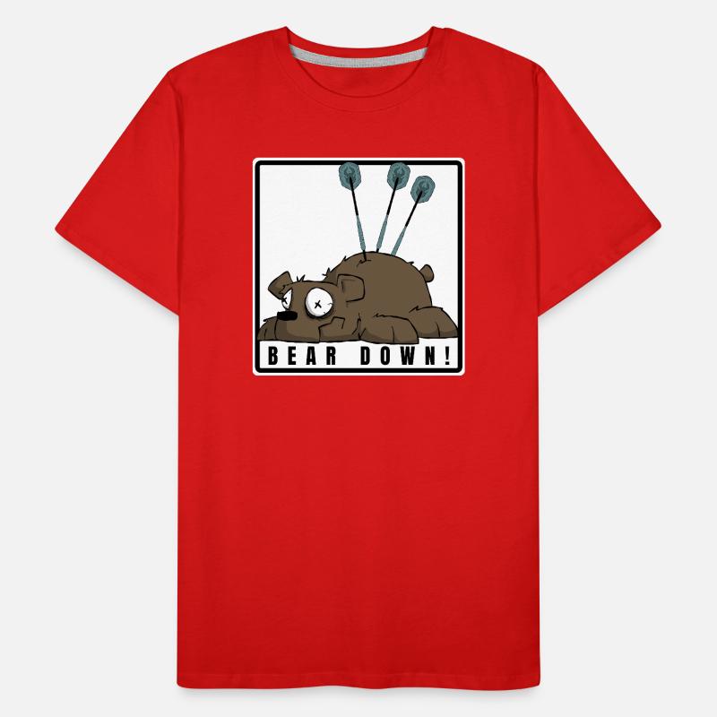 Drôle de fléchettes motif comique. POURSUIVEZ ! T-shirt bio Premium Homme