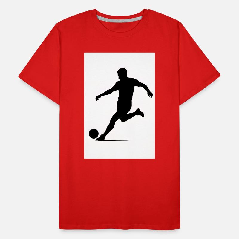 Fußball-Silhouette in Bewegung Männer Premium Bio T-Shirt