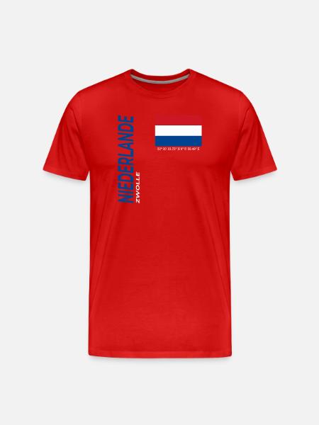 Zwolle - Männer Premium Bio T-Shirt - Rot