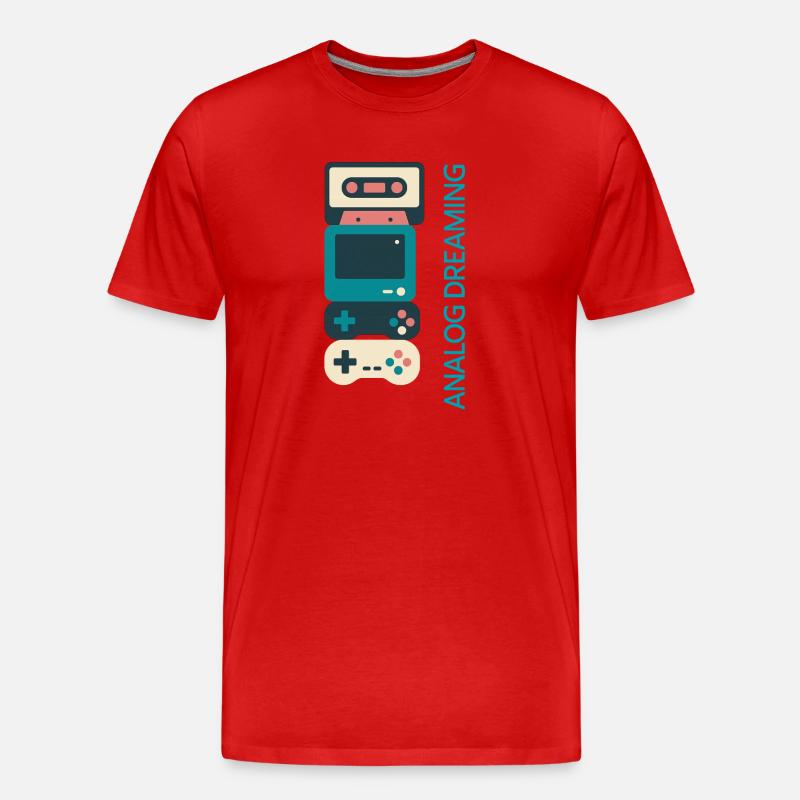 Analog Dreaming Console Stack - Men's Premium Organic T-Shirt - red