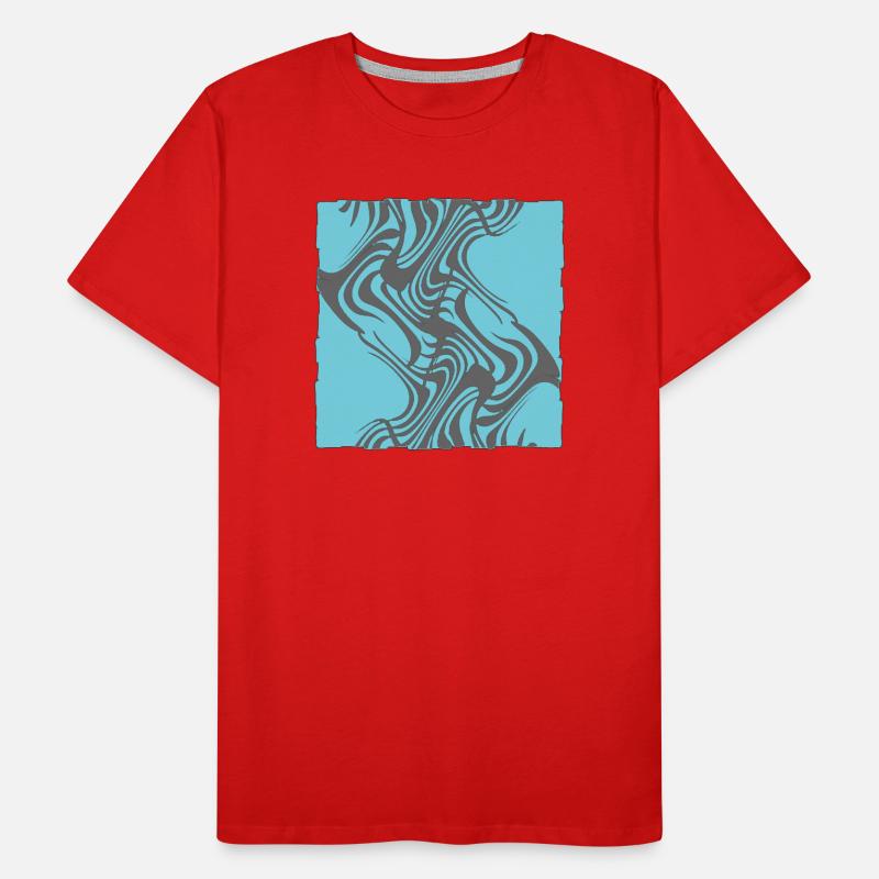 Zebra Pattern Cyan Men's Premium Organic T-Shirt
