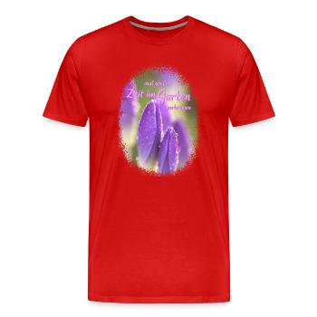 Spending time in the garden Gardening Crocuses - Men's Premium Organic T-Shirt - red - Front - Damien (186cm)