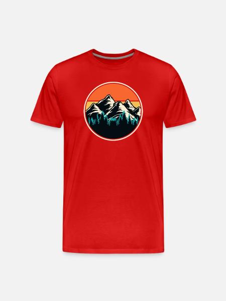Hiking Hiker Mountaineer Gift - Men's Premium Organic T-Shirt - red
