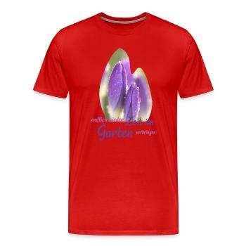 Time in the Garden Purple Blossom Magic Spring Bloomers - Men's Premium Organic T-Shirt - red - Front - Damien (186cm)