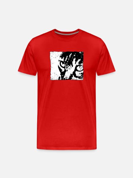 Portrait d’animal contrasté chat - T-shirt bio Premium Homme - rouge