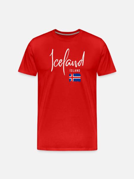 Icelandic roots, I love Iceland - Men's Premium Organic T-Shirt - red