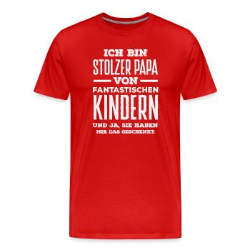 Lustiges Vatertag Geschenk Papa Bier - Männer Premium Bio T-Shirt - Rot - Vorne - Damien (186cm)