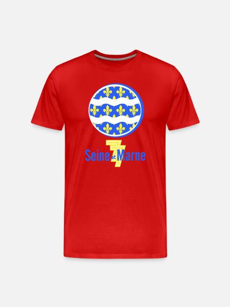 Logo Seine et Marne 77 - Men's Premium Organic T-Shirt - red