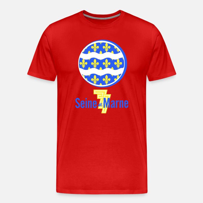 Logo Seine et Marne 77 - Männer Premium Bio T-Shirt - Rot