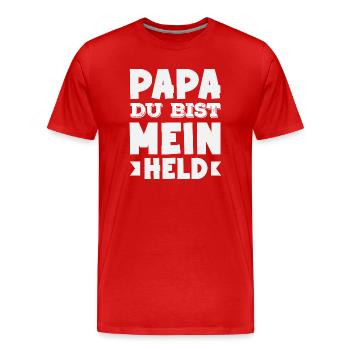 Lustiges Vatertag Geschenk Papa Bier - Männer Premium Bio T-Shirt - Rot - Vorne - Damien (186cm)