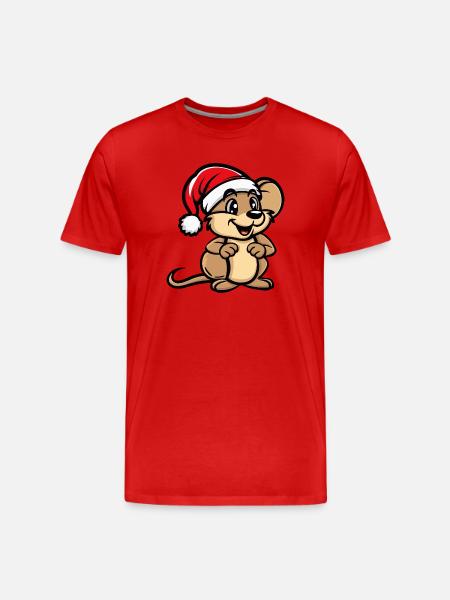 Coq Noël - T-shirt bio Premium Homme - rouge