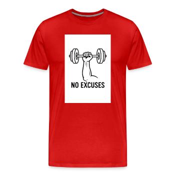 No excuse GYM - Men's Premium Organic T-Shirt - red - Front - Damien (186cm)