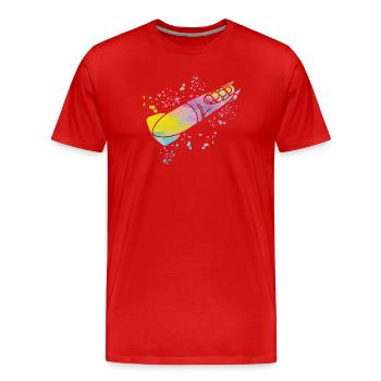 Bob Team Anschieber Bob - Männer Premium Bio T-Shirt - Rot - Vorne - Damien (186cm)