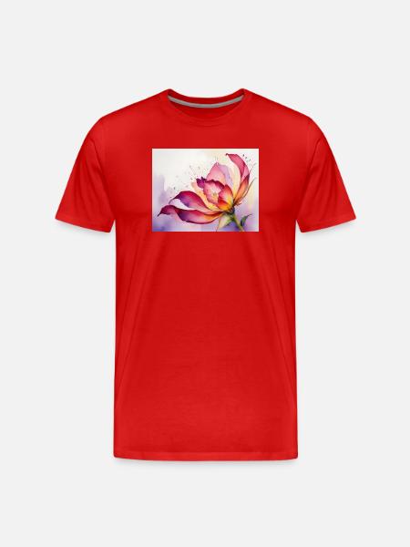 Water-coloured blossoms - Men's Premium Organic T-Shirt - red