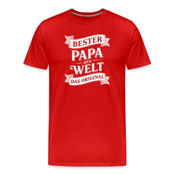 Best Dad in the World Gift Dad Gift Idea - Men's Premium Organic T-Shirt - red - Front - Damien (186cm)