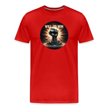 Volonté de gagner Fistburst - T-shirt bio Premium Homme - rouge - Devant - Damien (186cm)