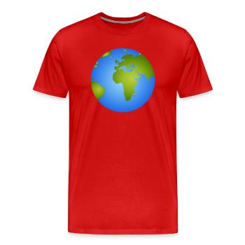 Blaue Erde – Stilvolle Weltkugel Illustration - Männer Premium Bio T-Shirt - Rot - Vorne - Damien (186cm)