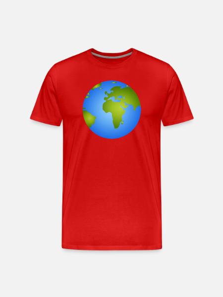 Blue Earth – Stylish Globe Illustration - Men's Premium Organic T-Shirt - red