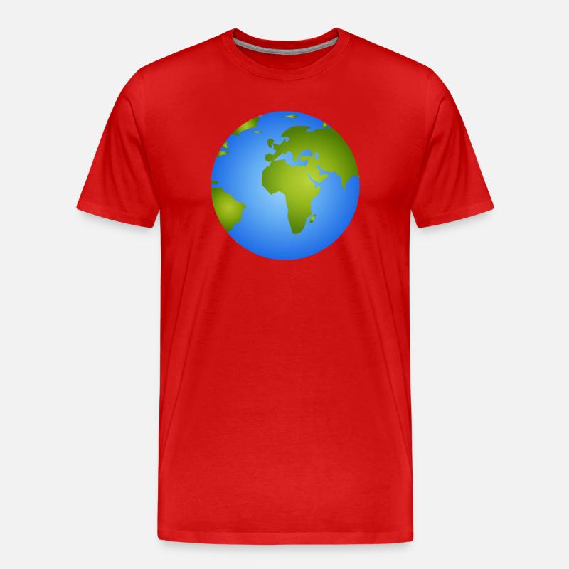 Blaue Erde – Stilvolle Weltkugel Illustration - Männer Premium Bio T-Shirt - Rot
