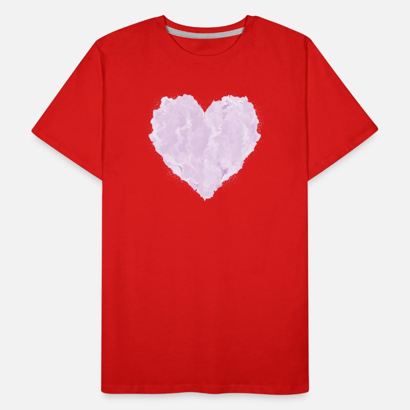 Pink heart in cloud look – soft design Men's Premium Organic T-Shirt