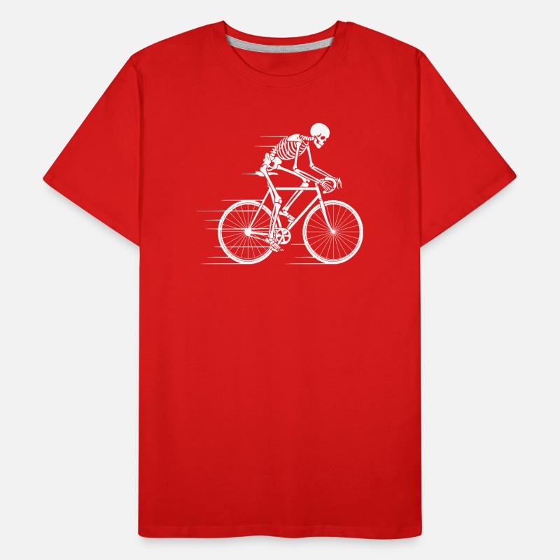 Skeleton Cyclist in Motion Men's Premium Organic T-Shirt