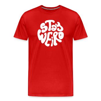 Restez bizarre - T-shirt bio Premium Homme - rouge - Devant - Damien (186cm)
