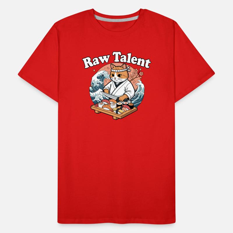 Cat Chef Sushi Master Men's Premium Organic T-Shirt