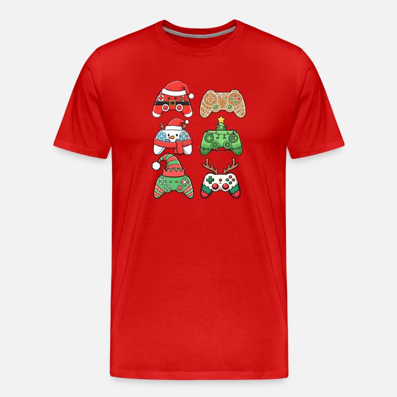 Gaming Controller Weihnachten Gamer Videospiele - Männer Premium Bio T-Shirt - Rot