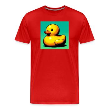 Caneton Canard Canard Canard - T-shirt bio Premium Homme - rouge - Devant - Damien (186cm)