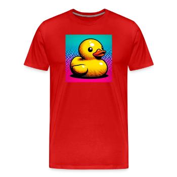 Caneton Canard Canard Canard - T-shirt bio Premium Homme - rouge - Devant - Damien (186cm)