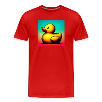 Caneton Canard Canard Canard - T-shirt bio Premium Homme - rouge - Devant - Damien (186cm)
