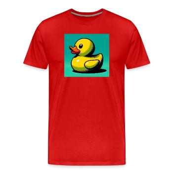 Caneton Canard Canard Canard - T-shirt bio Premium Homme - rouge - Devant - Damien (186cm)