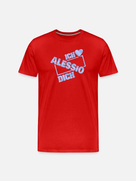 Alessio als Couple - Männer Premium Bio T-Shirt - Rot