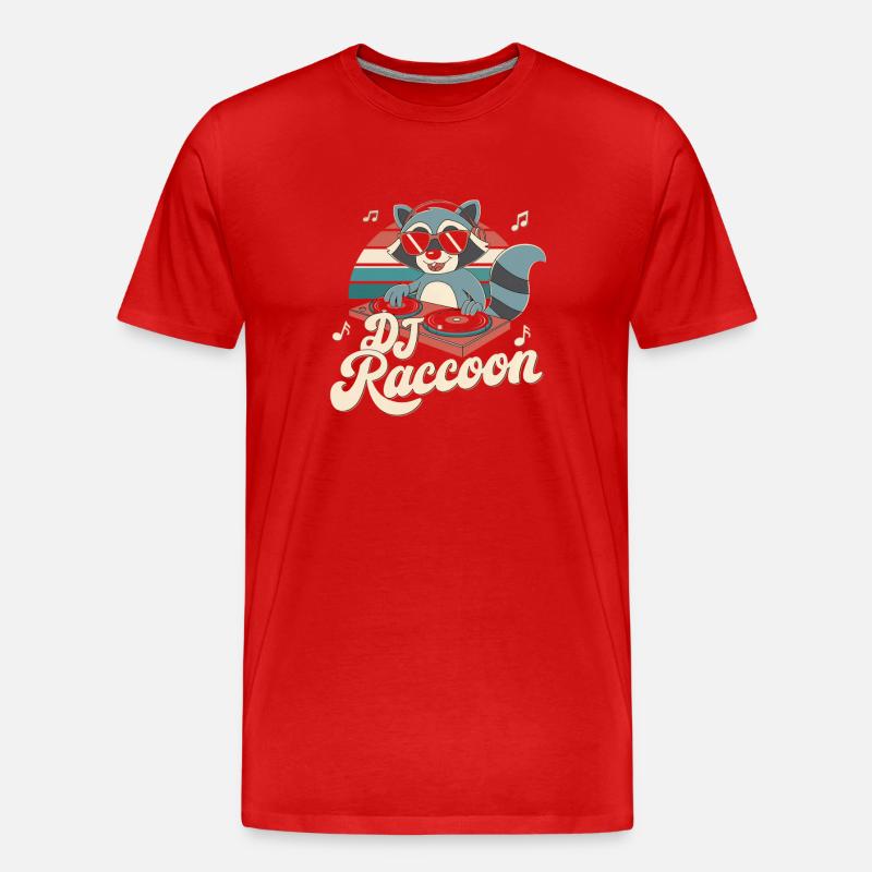 DJ Waschbär - Männer Premium Bio T-Shirt - Rot