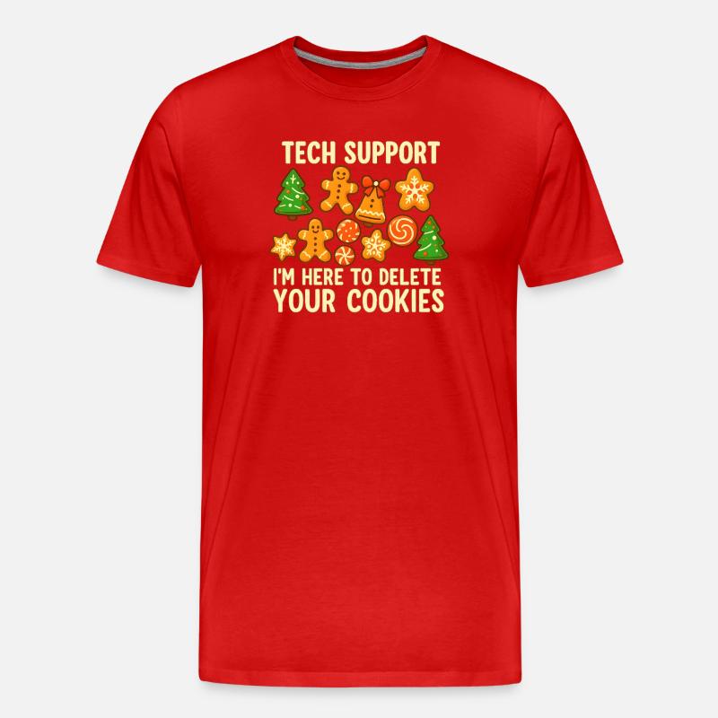 Tech Support Cookie Christmas Meme - Men's Premium Organic T-Shirt - red