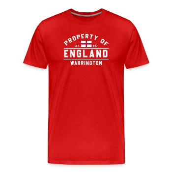 England Warrington Flag Design - Men's Premium Organic T-Shirt - red - Front - Damien (186cm)